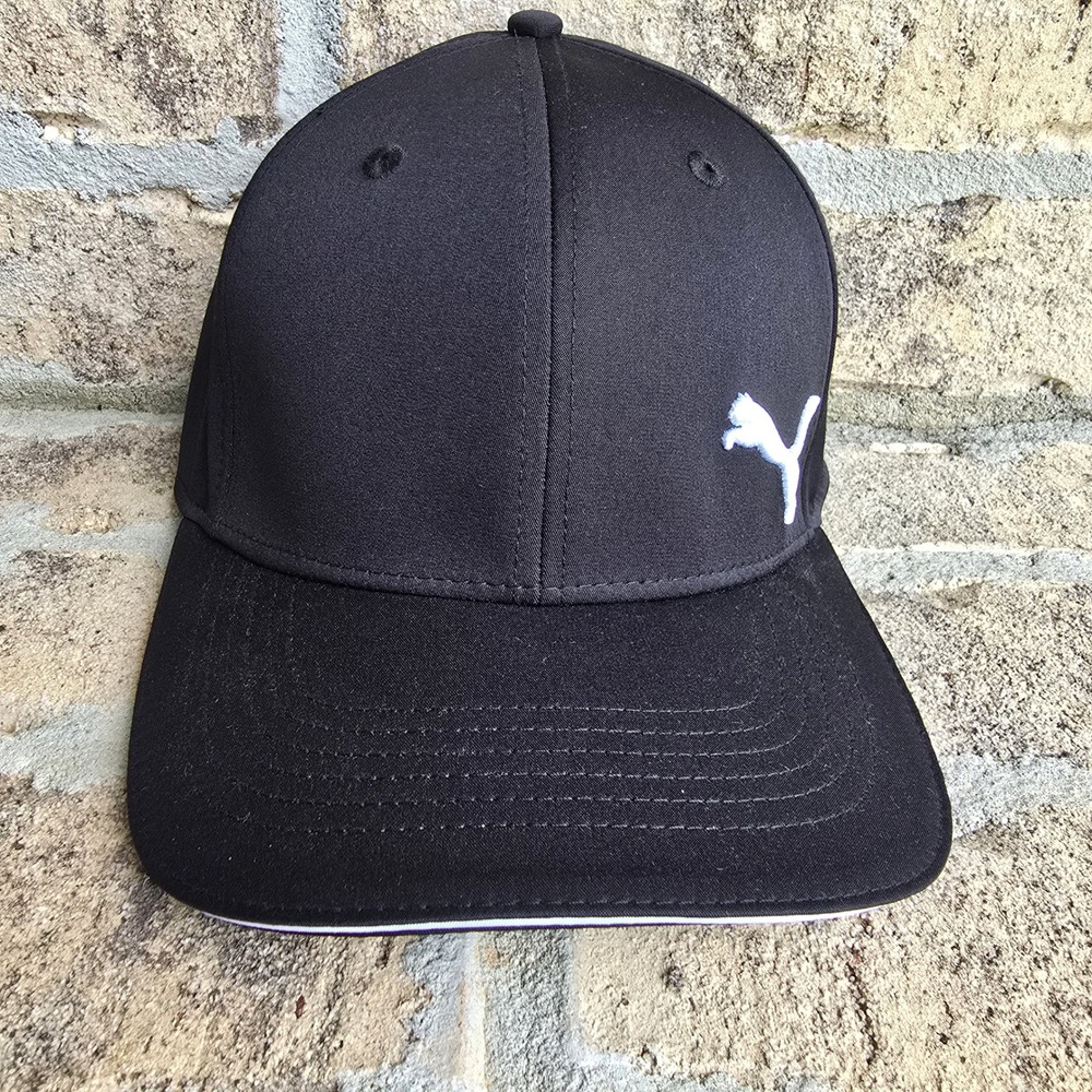 Puma Mens Black Adjustable Baseball Cap Embroidered Logo Hat OS New